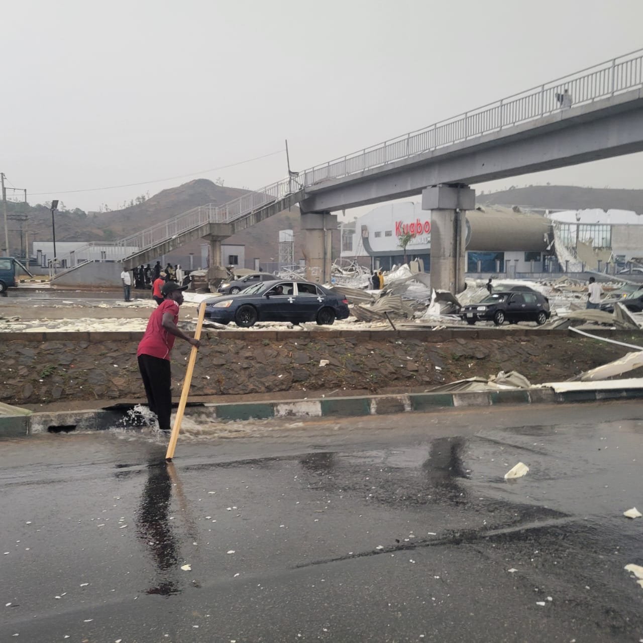 Heavy Rainstorm Destroys Wike-Commissioned Kugbo Bus Terminal, Damages Nyanya Bridge