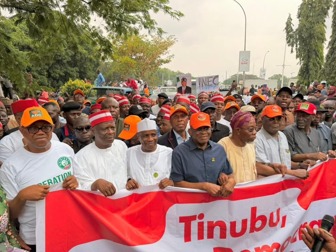 Atiku, Obi, Kwankwaso Lead Opposition Protest Against INEC Over ADC Leadership Dispute