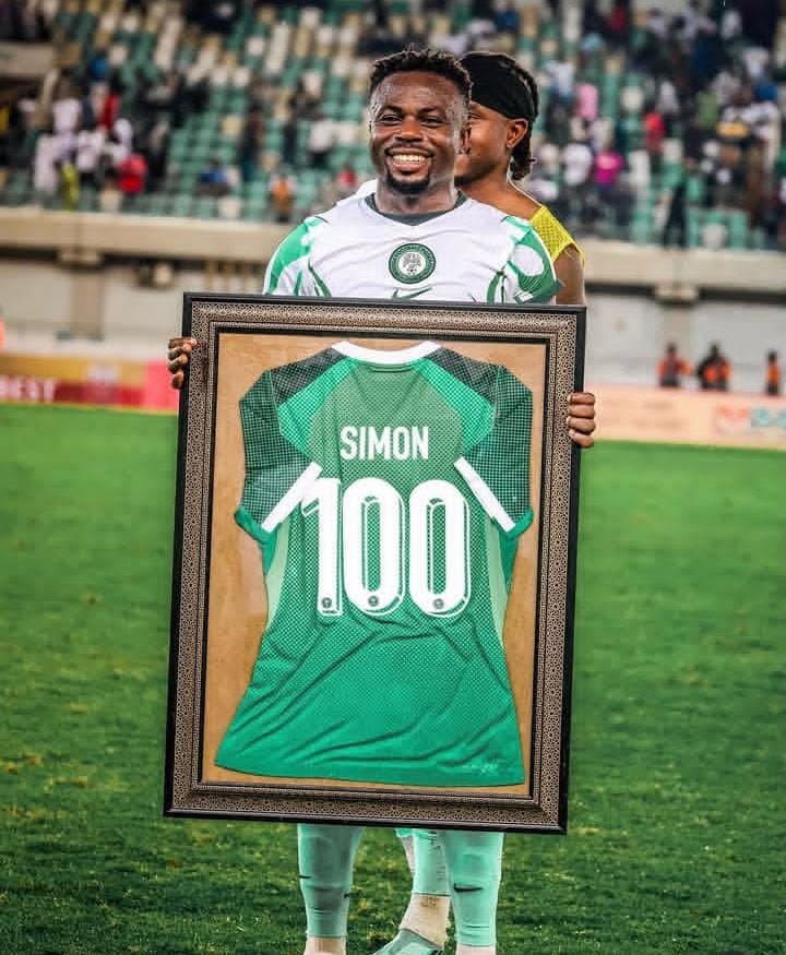 Moses Simon has made his 100th appearance for the Super Eagles, becoming only the fifth Nigerian footballer to reach the historic milestone.