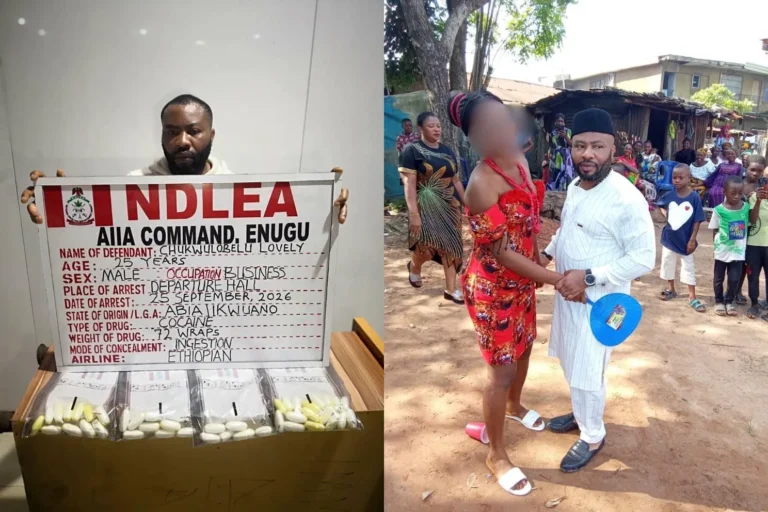 Newlywed businessman arrested by NDLEA after excreting 72 wraps of cocaine at Enugu airport