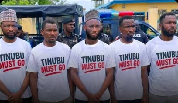 police arrest suspects for wearing Tinubu must go Borno police arrest 5 for wearing 'Tinubu Must Go' T-shirts in Maiduguri