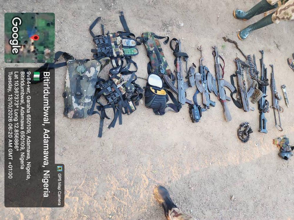 Nigerian Army foils terrorist attack in Adamawa, kills 6 fighters, recovers weapons
