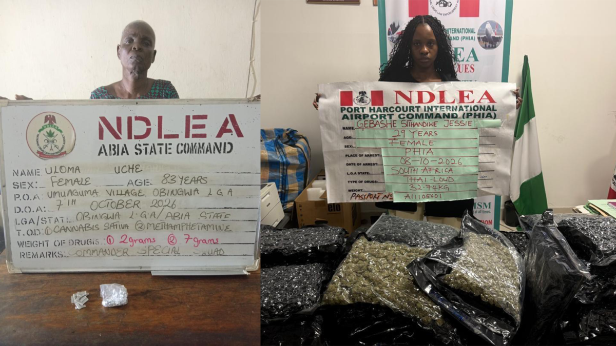 83-year old convicted grandma, South African lady arrested with Colos, Meth shipments